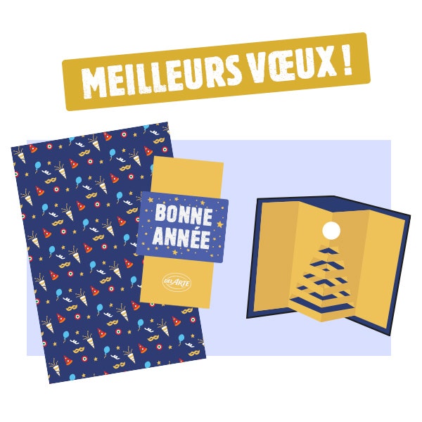 Fabriquez en famille une carte de vœux pour souhaiter la bonne année 2025 !